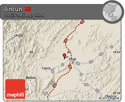 Shaded Relief Map of Jincun