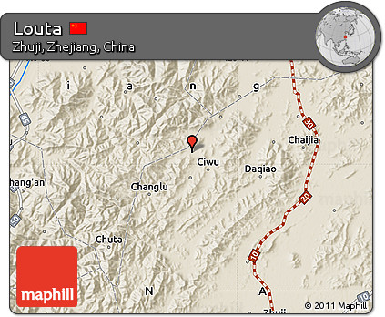 Shaded Relief Map of Louta