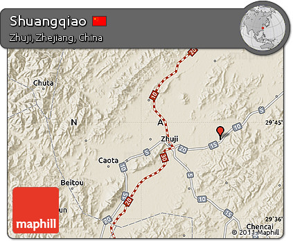 Shaded Relief Map of Shuangqiao