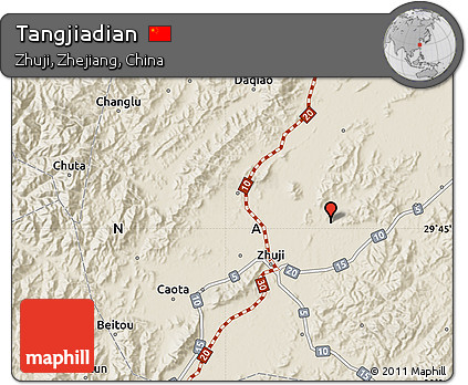 Shaded Relief Map of Tangjiadian