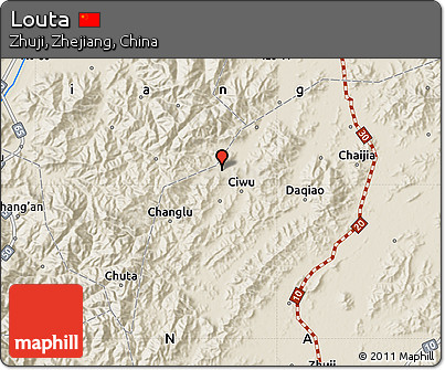 Shaded Relief Map of Louta