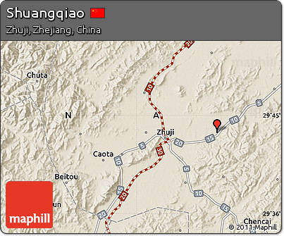 Shaded Relief Map of Shuangqiao