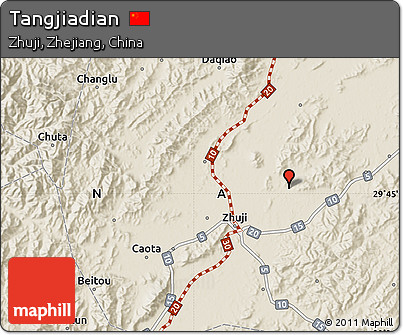 Shaded Relief Map of Tangjiadian