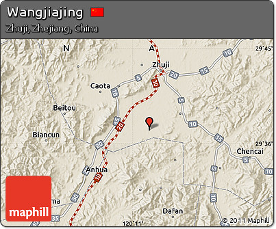 Shaded Relief Map of Wangjiajing