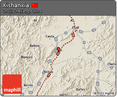Shaded Relief Map of Xishanxia