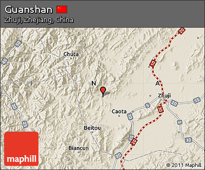 Shaded Relief Map of Guanshan