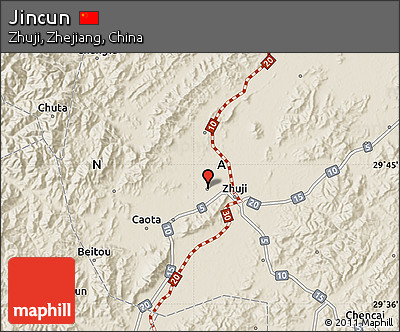 Shaded Relief Map of Jincun