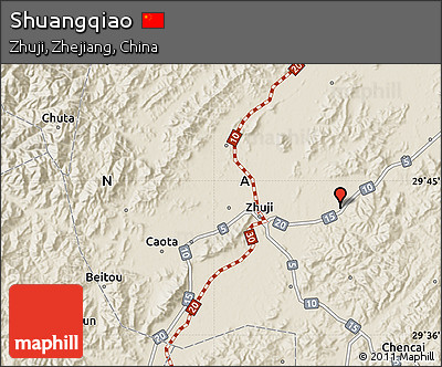 Shaded Relief Map of Shuangqiao