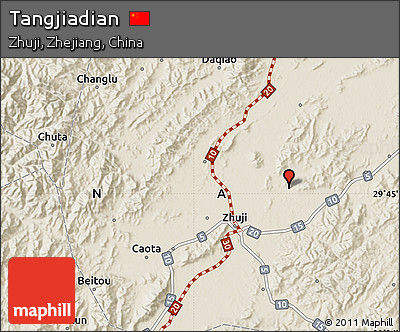Shaded Relief Map of Tangjiadian