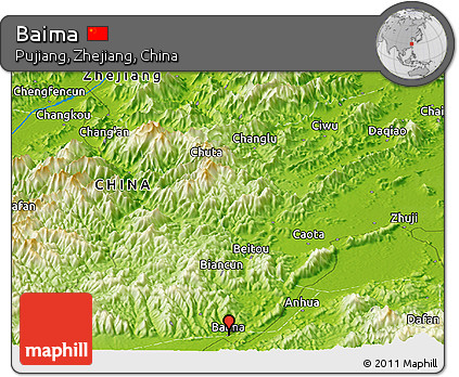 Physical Panoramic Map of Baima