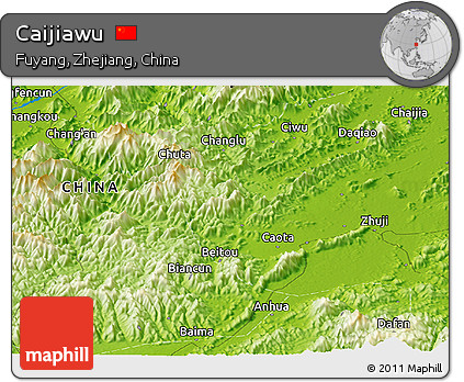 Physical Panoramic Map of Caijiawu