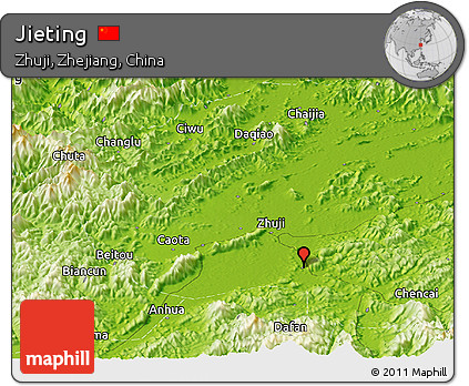 Physical Panoramic Map of Jieting
