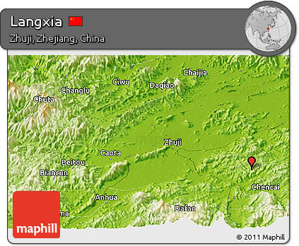 Physical Panoramic Map of Langxia