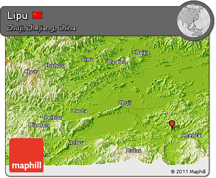 Physical Panoramic Map of Lipu