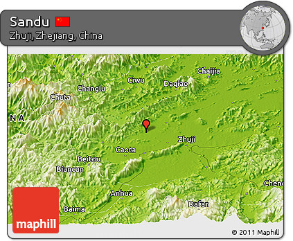 Physical Panoramic Map of Sandu