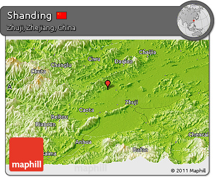 Physical Panoramic Map of Shanding