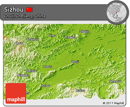 Physical Panoramic Map of Sizhou