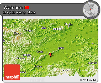 Physical Panoramic Map of Waichen