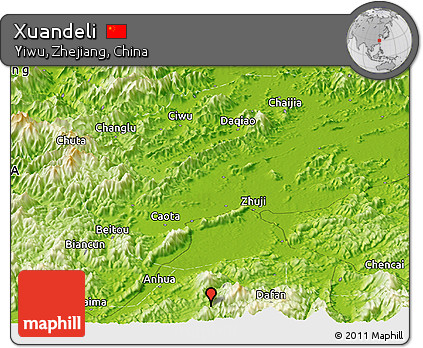 Physical Panoramic Map of Xuandeli