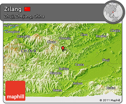 Physical Panoramic Map of Zilang