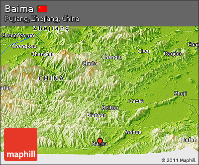 Physical Panoramic Map of Baima