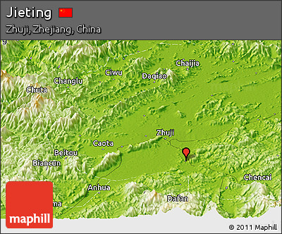 Physical Panoramic Map of Jieting