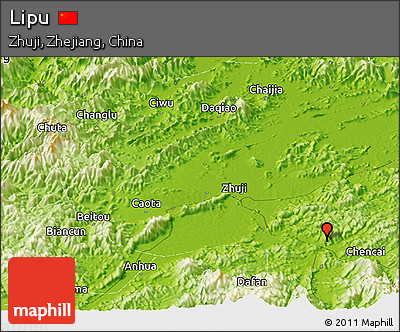 Physical Panoramic Map of Lipu