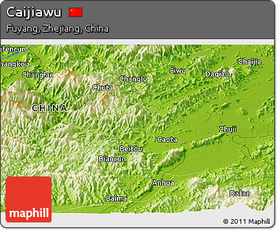 Physical Panoramic Map of Caijiawu