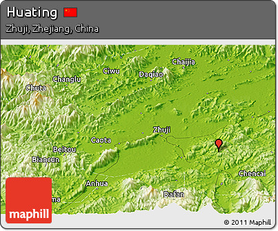 Physical Panoramic Map of Huating