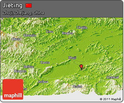 Physical Panoramic Map of Jieting