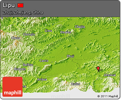 Physical Panoramic Map of Lipu