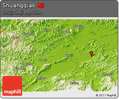 Physical Panoramic Map of Shuangqiao