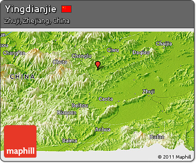 Physical Panoramic Map of Yingdianjie