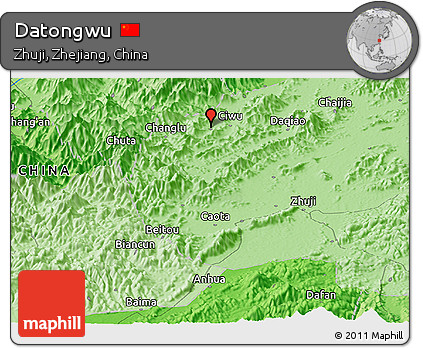 Political Panoramic Map of Datongwu