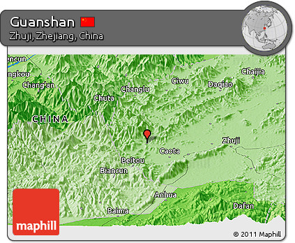 Political Panoramic Map of Guanshan