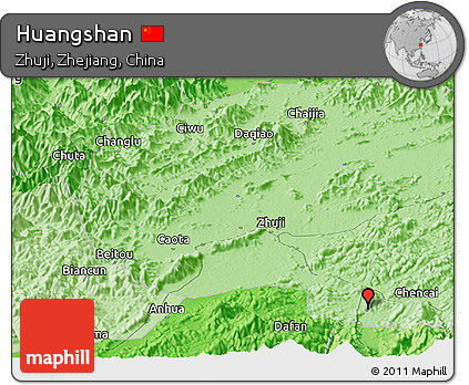 Political Panoramic Map of Huangshan