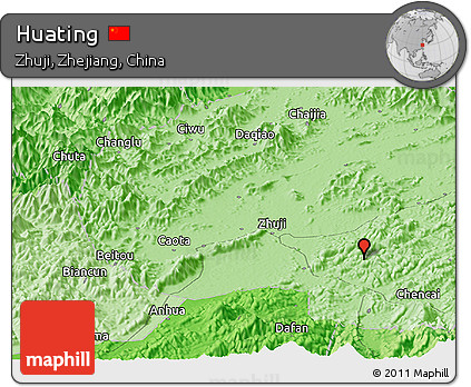 Political Panoramic Map of Huating