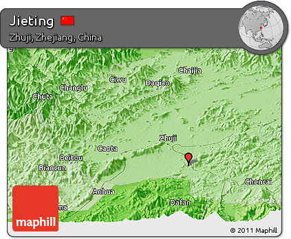 Political Panoramic Map of Jieting
