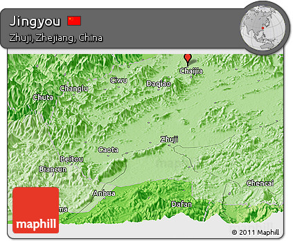Political Panoramic Map of Jingyou