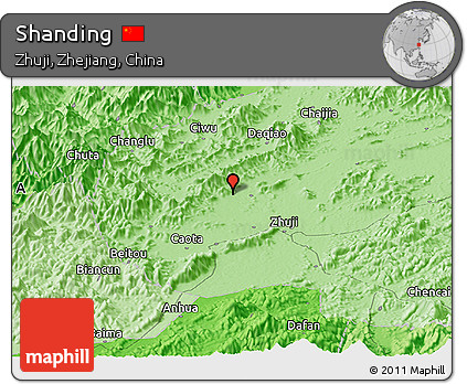 Political Panoramic Map of Shanding