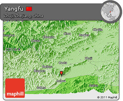 Political Panoramic Map of Yangfu
