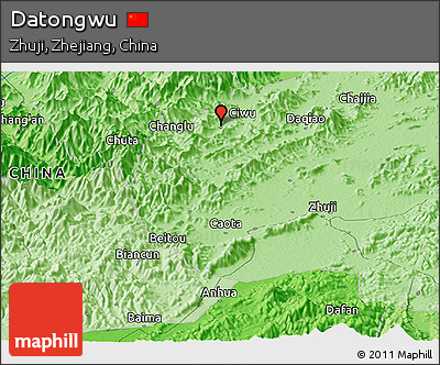 Political Panoramic Map of Datongwu