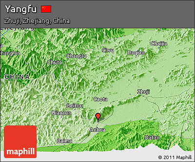 Political Panoramic Map of Yangfu