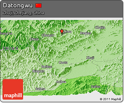 Political Panoramic Map of Datongwu