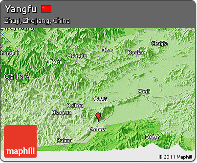 Political Panoramic Map of Yangfu