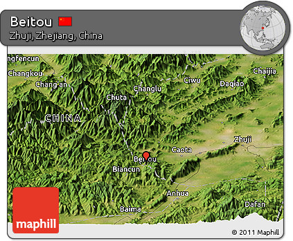 Satellite Panoramic Map of Beitou