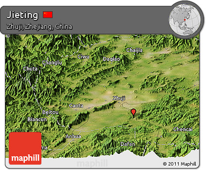 Satellite Panoramic Map of Jieting