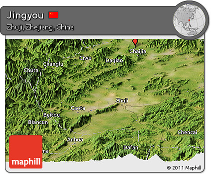 Satellite Panoramic Map of Jingyou