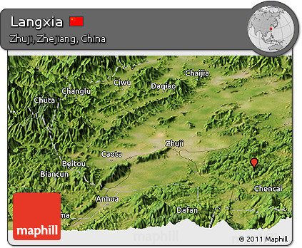 Satellite Panoramic Map of Langxia