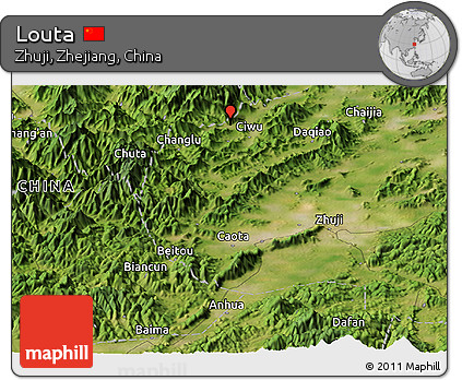 Satellite Panoramic Map of Louta